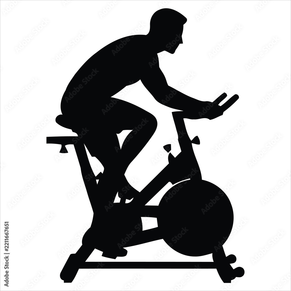 Obraz premium silhouette of a man riding a bike