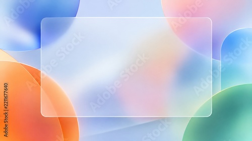 Glassmorphism Frame Background: Colorful Gradient Blur with Glass Panel