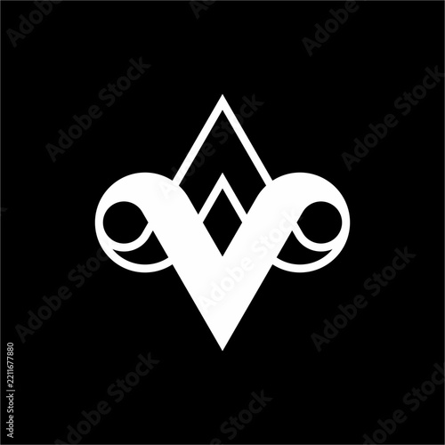 Sleek AV or VA monogram integrating broad looping wings with a balanced lower point. Ideal for digital branding, cyber security, software solutions, plus global networks.