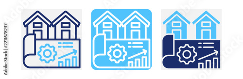 Housing Project Icon In Two Colors Style Collection 