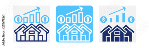 Real Estate Growth Icon In Two Colors Style Collection 