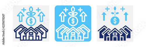 Housing Investment Icon In Two Colors Style Collection 