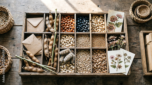 Vintage Still Life with Tea and Spices on a Rustic Wooden Table, Cozy Winter Atmosphere with Natural Wood Texture and Warm Traditional Home Decor