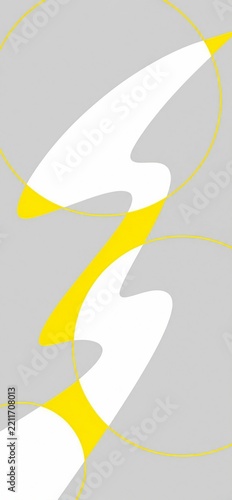 Modern abstract yellow geometric design with overlapping shapes