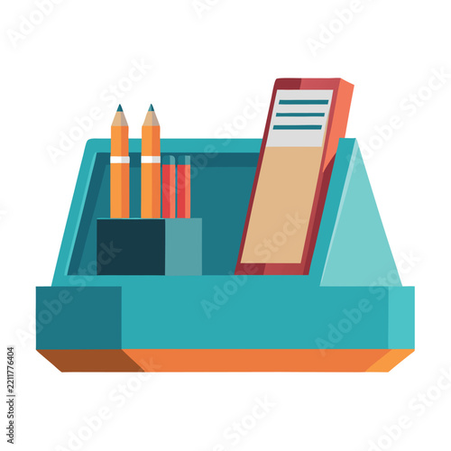 illustration of desk organizer isolated on white background  