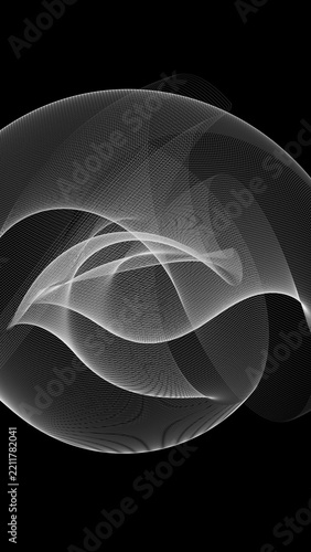Abstract wireframe waves in continuous motion.