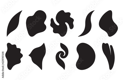 Black Abstract Organic Brush Shapes Collection
