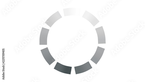Circular loading progress bar icon isolated on transparent background for web interface and software design