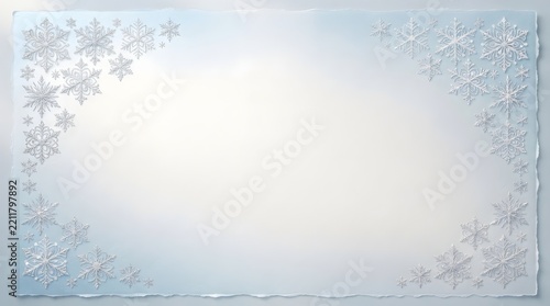 Abstract winter background with delicate snow covered branches and a frosted effect