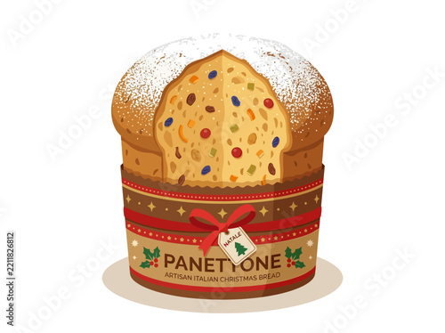 Panettone Italian Christmas Bread with Candied Fruit