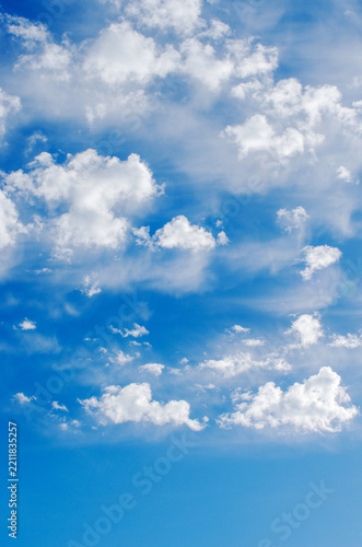 White clouds in blue sky
