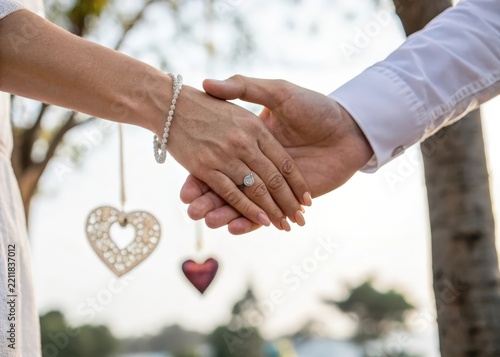 Couple's Hands Holding Hands, Heart-shaped Decoration