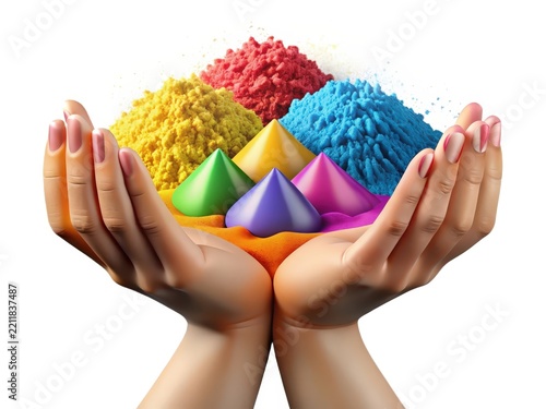 Colorful Paint Powder in Hands
