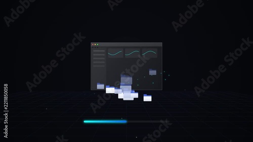 3D Glassmorphism File Management System Interface