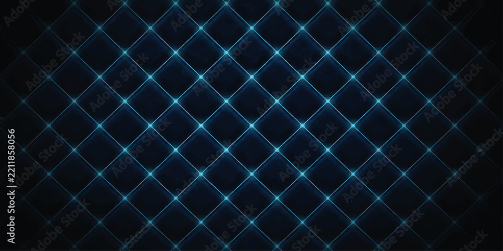 Fototapeta premium Dark blue quilted texture background with a repeating diamond pattern and subtle highlights