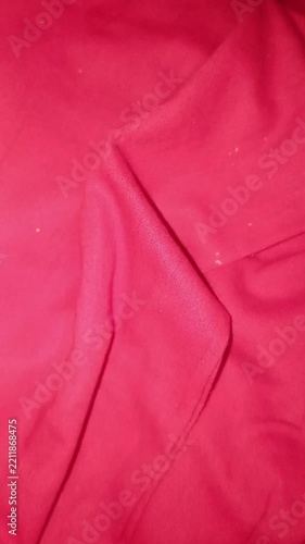 Red Textile Material Background with Natural Drapery 
