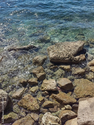 Sticker sea and rocks