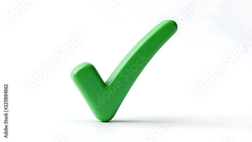 A vibrant green checkmark symbol indicates correctness or approval.