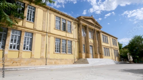 Nicosia, Cyprus, 2026,8th july, main facade Faneromeni School university