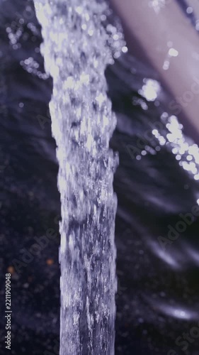 Close up of a powerful water stream flowing