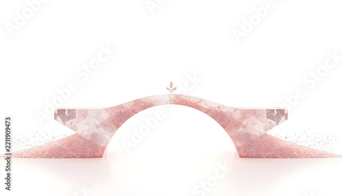 Financial Opportunity and Economic Development Symbolized by a Rose Pink Crystal Bridge
