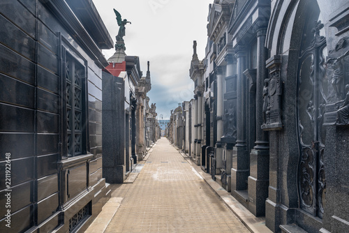Recoleta Cemetery Buenos Aires Central Pathway Tombs Statues