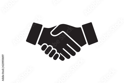 Business handshake icon performing agreement in vector style for corporate communication