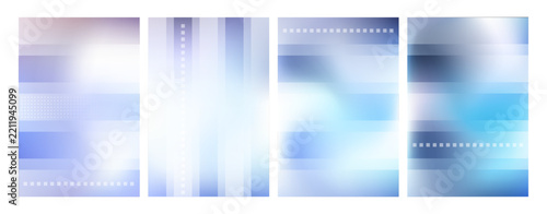 Abstract Blue Gradient Geometric Background Collection with Soft Light and Grid Elements