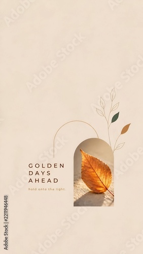 sophisticated minimal modern autumn aesthetic vertical collage and background 