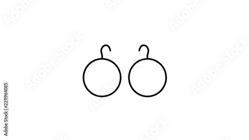 Fotografie Round earrings line icon depicting simple jewelry accessories outline