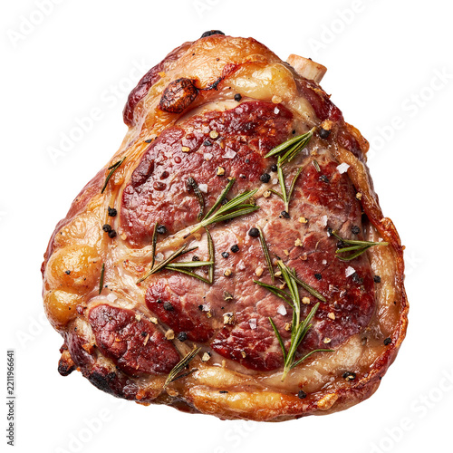 Roast leg of spring lamb studded with rosemary