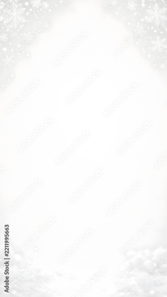 Fototapeta premium A stark, vertical white frame glows with a bright, snowy light. It evokes winter and serenity.