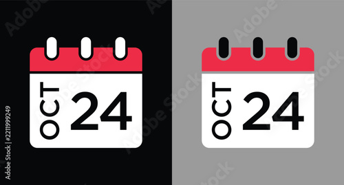 calendar - October 24 icon illustration isolated vector sign symbol