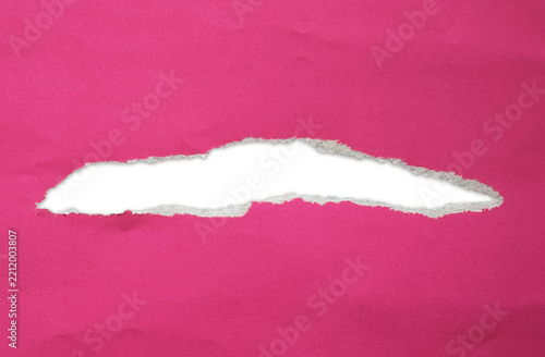 Torn Fuchsia Paper Hole Ripped Edge Hot Pink Frame