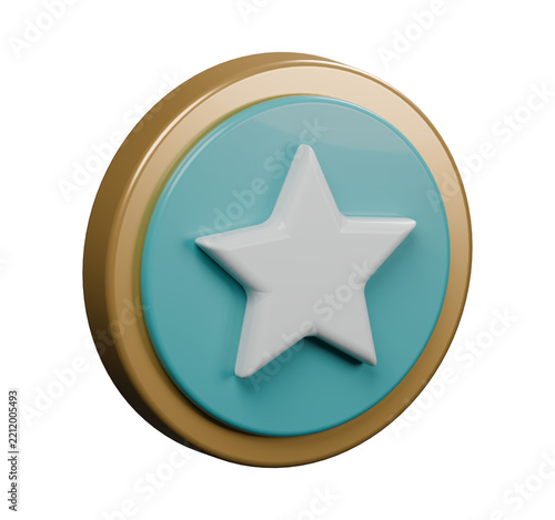 Star Badge 3D Achievement Icon - Alternate View B