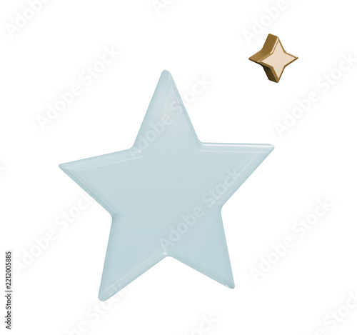 Translucent Glass Star 3D Decorative Icon - Alternate View B