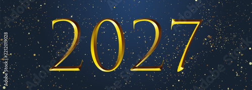 2027 Happy New Year Background Design. Greeting Card, Banner, Poster. Vector Illustration.