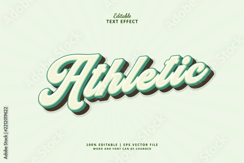 Athletic Editable Text Effect 3d Style Vintage College