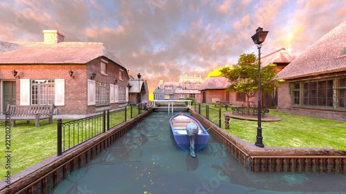 川沿いの家　3DCGレンダリング