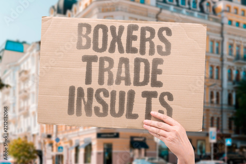 Fotografie "Boxers trade insults" Opposing fighters exchange barbs before bout