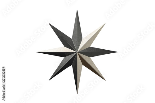Black and ivory eight point star