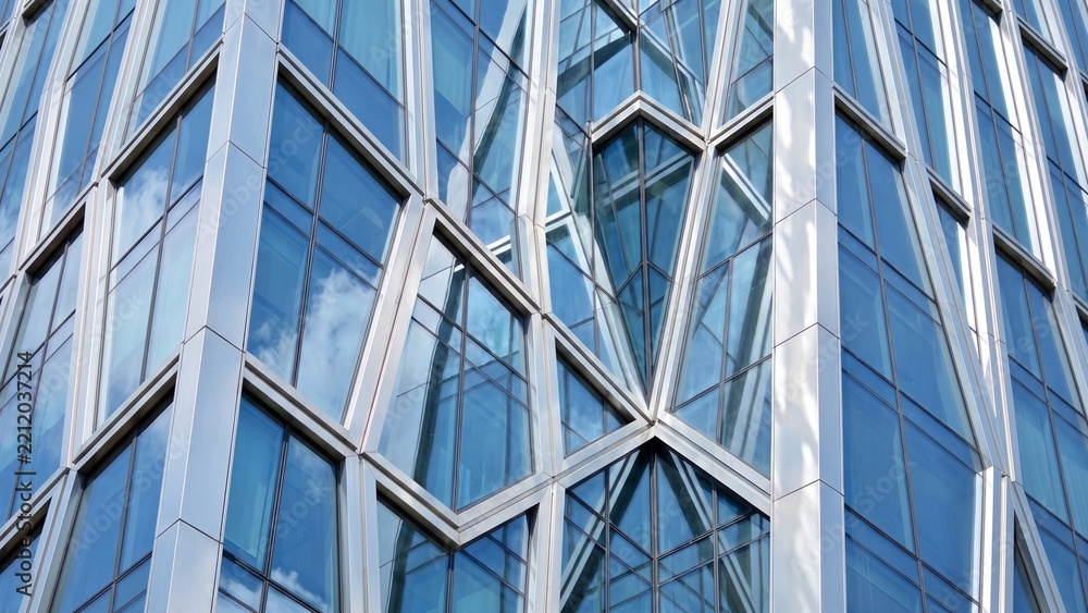 Obraz premium Architectural Detail of Glass Curtain Wall