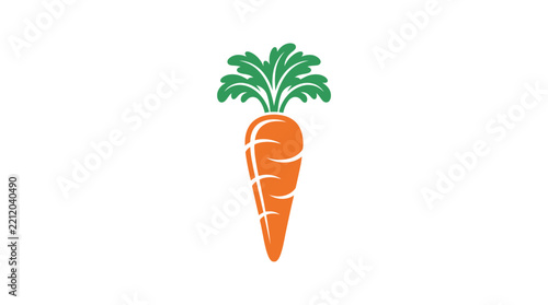 Fresh orange carrot vegetable with green leaves icon.