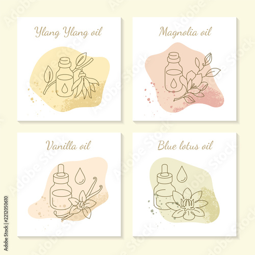 Essential Oils Collection Ylang Ylang Magnolia Vanilla Blue Lotus Botanical Extracts