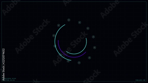 Abstract Glowing Particles Flowing in Dark Space