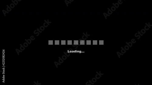 Loading Bar Animation Rectangle Shape Up Down Main Opacity Color With Text Loading Clean White Transparent Background. Perfect For UI or Overlay Video Element.
