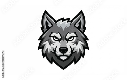Stylized Wolf Head Graphic Illustration.