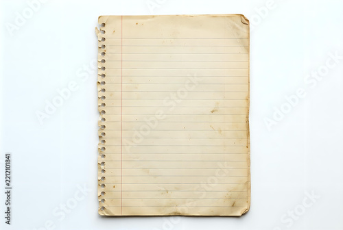 Torn Vintage Lined Notebook Page For Scrapbooking Background