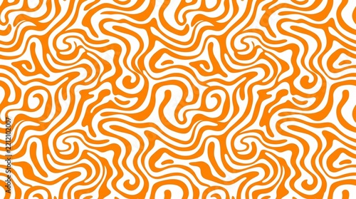 Orange abstract wavy seamless pattern background