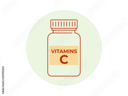 Vitamins icon. Health icon. Flat vector icon concept.